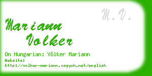 mariann volker business card